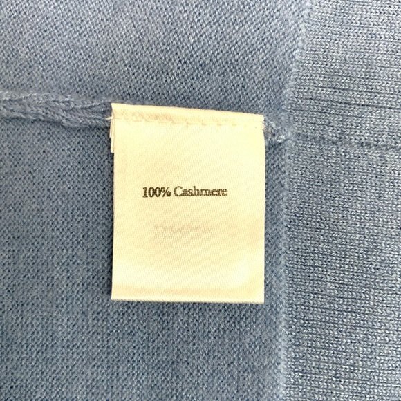 Cashmere Sweater Pure Superfine Blue Short Sleeve Crew Neck Minimalist S - Picture 5 of 8